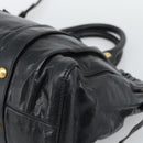 Miu Miu Hand Bag Leather 2way Black Gold Auth 189500SAM-16
