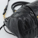 Miu Miu Hand Bag Leather 2way Black Gold Auth 189500SAM-17