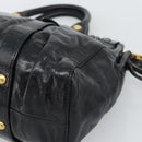 Miu Miu Hand Bag Leather 2way Black Gold Auth 189500SAM-18