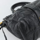 Miu Miu Hand Bag Leather 2way Black Gold Auth 189500SAM-19