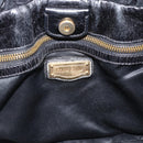 Miu Miu Hand Bag Leather 2way Black Gold Auth 189500SAM-20