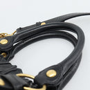 Miu Miu Hand Bag Leather 2way Black Gold Auth 189500SAM-14