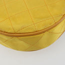 CHANEL Matelasse Shoulder Bag Satin Yellow Gold CC Auth 189501A-17