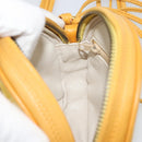 CHANEL Matelasse Shoulder Bag Satin Yellow Gold CC Auth 189501A-21