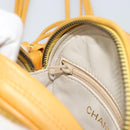 CHANEL Matelasse Shoulder Bag Satin Yellow Gold CC Auth 189501A-22