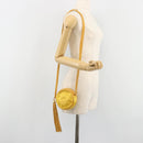 CHANEL Matelasse Shoulder Bag Satin Yellow Gold CC Auth 189501A-23