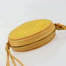 CHANEL Matelasse Shoulder Bag Satin Yellow Gold CC Auth 189501A-6