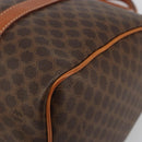 CELINE Macadam Canvas Boston Bag PVC Leather Brown Gold Auth 189503A-9