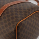 CELINE Macadam Canvas Boston Bag PVC Leather Brown Gold Auth 189503A-15