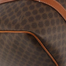 CELINE Macadam Canvas Boston Bag PVC Leather Brown Gold Auth 189503A-16