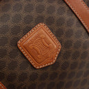 CELINE Macadam Canvas Boston Bag PVC Leather Brown Gold Auth 189503A-17