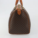 CELINE Macadam Canvas Boston Bag PVC Leather Brown Gold Auth 189503A-4