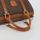 CELINE Macadam Canvas Boston Bag PVC Leather Brown Gold Auth 189503A-7