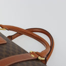CELINE Macadam Canvas Boston Bag PVC Leather Brown Gold Auth 189503A-8