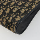 Christian Dior Trotter Canvas Shoulder Bag Navy Gold Auth 189506-9