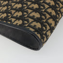 Christian Dior Trotter Canvas Shoulder Bag Navy Gold Auth 189506-14