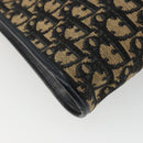 Christian Dior Trotter Canvas Shoulder Bag Navy Gold Auth 189506-16