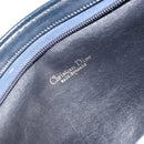 Christian Dior Trotter Canvas Shoulder Bag Navy Gold Auth 189506-11