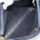 Christian Dior Trotter Canvas Shoulder Bag Navy Gold Auth 189506-12