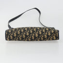 Christian Dior Trotter Canvas Shoulder Bag Navy Gold Auth 189506-5