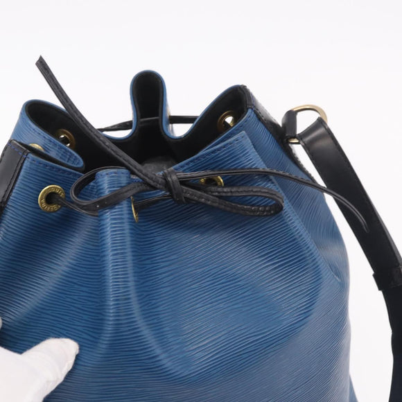 LOUIS VUITTON Epi Petit Noe Shoulder Bag Bicolor Black Blue M44152 Auth 189508