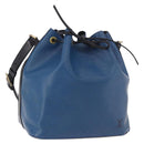 LOUIS VUITTON Epi Petit Noe Shoulder Bag Bicolor Black Blue M44152 Auth 189508-1