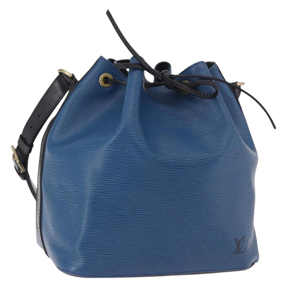 LOUIS VUITTON Epi Petit Noe Shoulder Bag Bicolor Black Blue M44152 Auth 189508