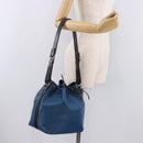 LOUIS VUITTON Epi Petit Noe Shoulder Bag Bicolor Black Blue M44152 Auth 189508-20