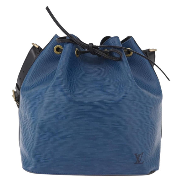 LOUIS VUITTON Epi Petit Noe Shoulder Bag Bicolor Black Blue M44152 Auth 189508