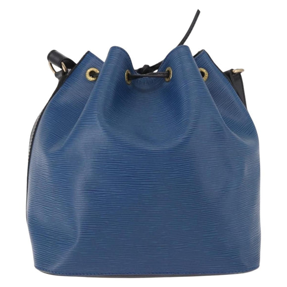 LOUIS VUITTON Epi Petit Noe Shoulder Bag Bicolor Black Blue M44152 Auth 189508