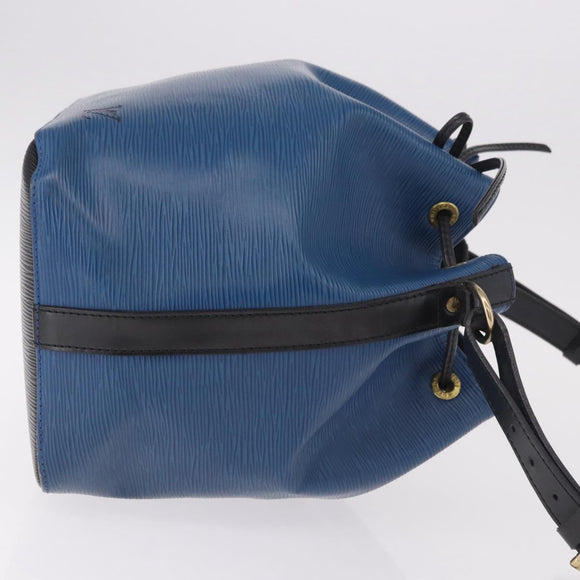 LOUIS VUITTON Epi Petit Noe Shoulder Bag Bicolor Black Blue M44152 Auth 189508
