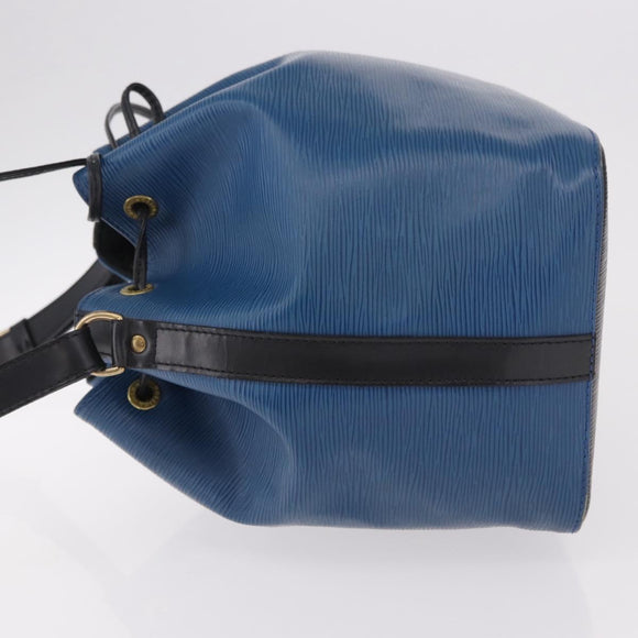 LOUIS VUITTON Epi Petit Noe Shoulder Bag Bicolor Black Blue M44152 Auth 189508
