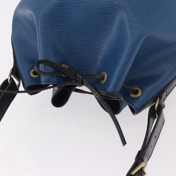 LOUIS VUITTON Epi Petit Noe Shoulder Bag Bicolor Black Blue M44152 Auth 189508