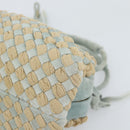 BOTTEGA VENETA INTRECCIATO Hand Bag Suede Light Blue Gold Auth 189511A-10