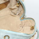 BOTTEGA VENETA INTRECCIATO Hand Bag Suede Light Blue Gold Auth 189511A-18