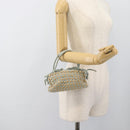 BOTTEGA VENETA INTRECCIATO Hand Bag Suede Light Blue Gold Auth 189511A-21