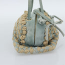 BOTTEGA VENETA INTRECCIATO Hand Bag Suede Light Blue Gold Auth 189511A-5