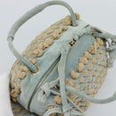 BOTTEGA VENETA INTRECCIATO Hand Bag Suede Light Blue Gold Auth 189511A-6