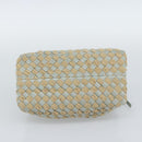 BOTTEGA VENETA INTRECCIATO Hand Bag Suede Light Blue Gold Auth 189511A-9