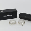 CHANEL COCO Mark Sunglasses Metal Silver CC Auth 189512-12
