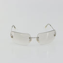 CHANEL COCO Mark Sunglasses Metal Silver CC Auth 189512-13