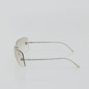CHANEL COCO Mark Sunglasses Metal Silver CC Auth 189512-3