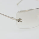 CHANEL COCO Mark Sunglasses Metal Silver CC Auth 189512-7