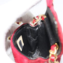CHANEL Mini Mini Matelasse 7 Chain Shoulder Pouch Velor Red Gold CC Auth 189515-20