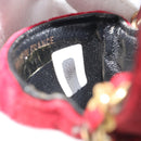 CHANEL Mini Mini Matelasse 7 Chain Shoulder Pouch Velor Red Gold CC Auth 189515-12