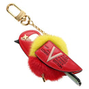 LOUIS VUITTON Bijoux Traveling Bird Sack Charm Fur Red M67390 LV Auth 189516V-1