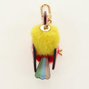 LOUIS VUITTON Bijoux Traveling Bird Sack Charm Fur Red M67390 LV Auth 189516V-14