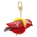 LOUIS VUITTON Bijoux Traveling Bird Sack Charm Fur Red M67390 LV Auth 189516V-5