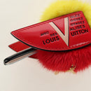 LOUIS VUITTON Bijoux Traveling Bird Sack Charm Fur Red M67390 LV Auth 189516V-6