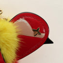 LOUIS VUITTON Bijoux Traveling Bird Sack Charm Fur Red M67390 LV Auth 189516V-7
